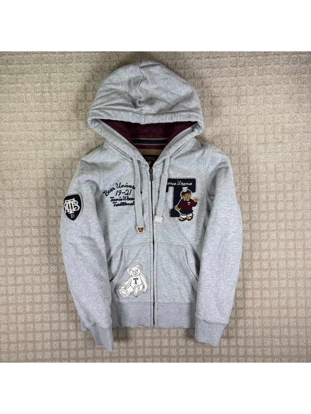 Teenie Weenie Grey Zip Hoodie Youth L
